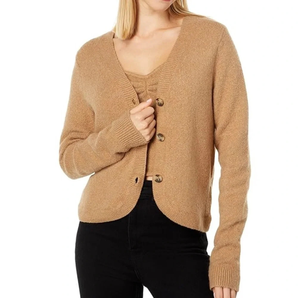 Madewell Hilton Head Cardigan Heather Caramel XXS